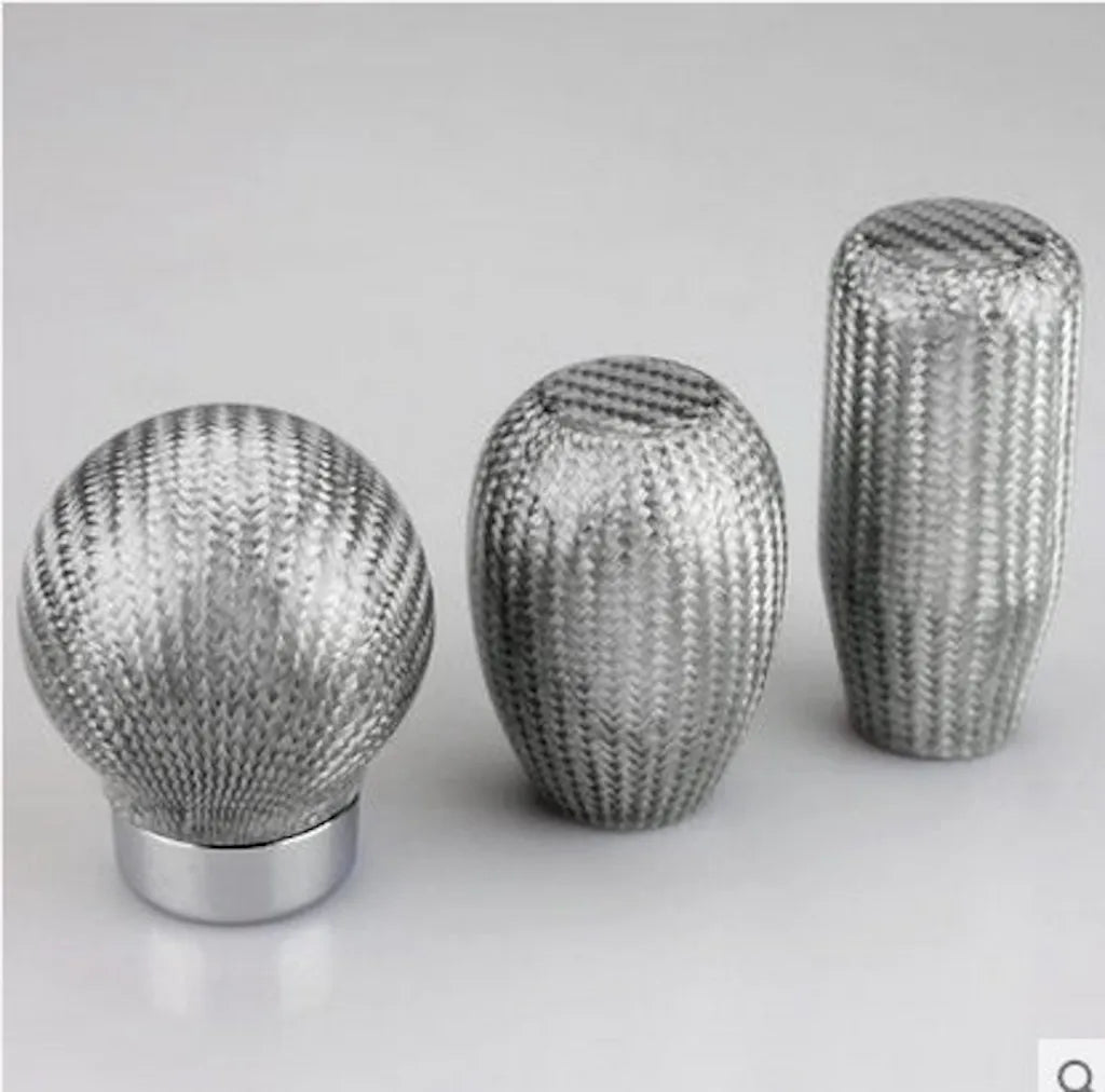 Universal Carbon Fiber Style Round Gear Shift Knob AT MT Car Shifter