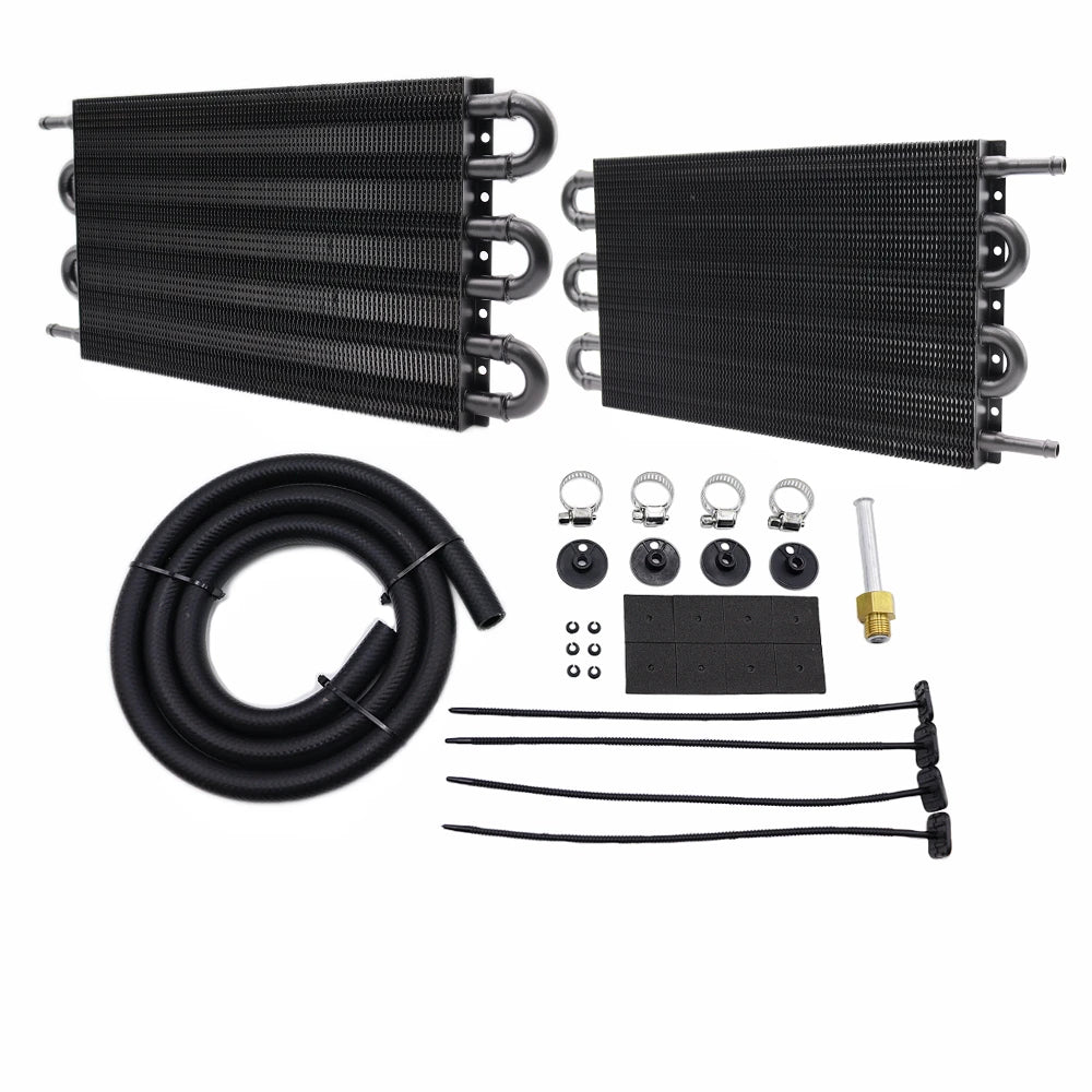 Universal Aluminum Transmission Oil Cooler Kit 4 6 8 Row Auto Manual Radiator