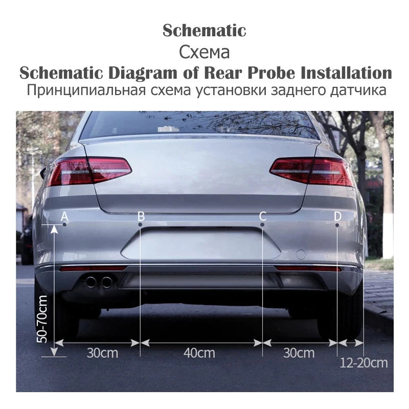 Car Parking Sensor Kit 4/6/8 Radar Sensors LED Display Backup Alarm Parktronic