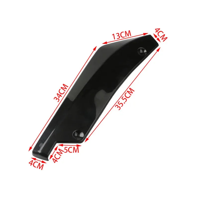 2PCS Universal Rear Bumper Lip Splitter Spoiler Black Carbon Fiber