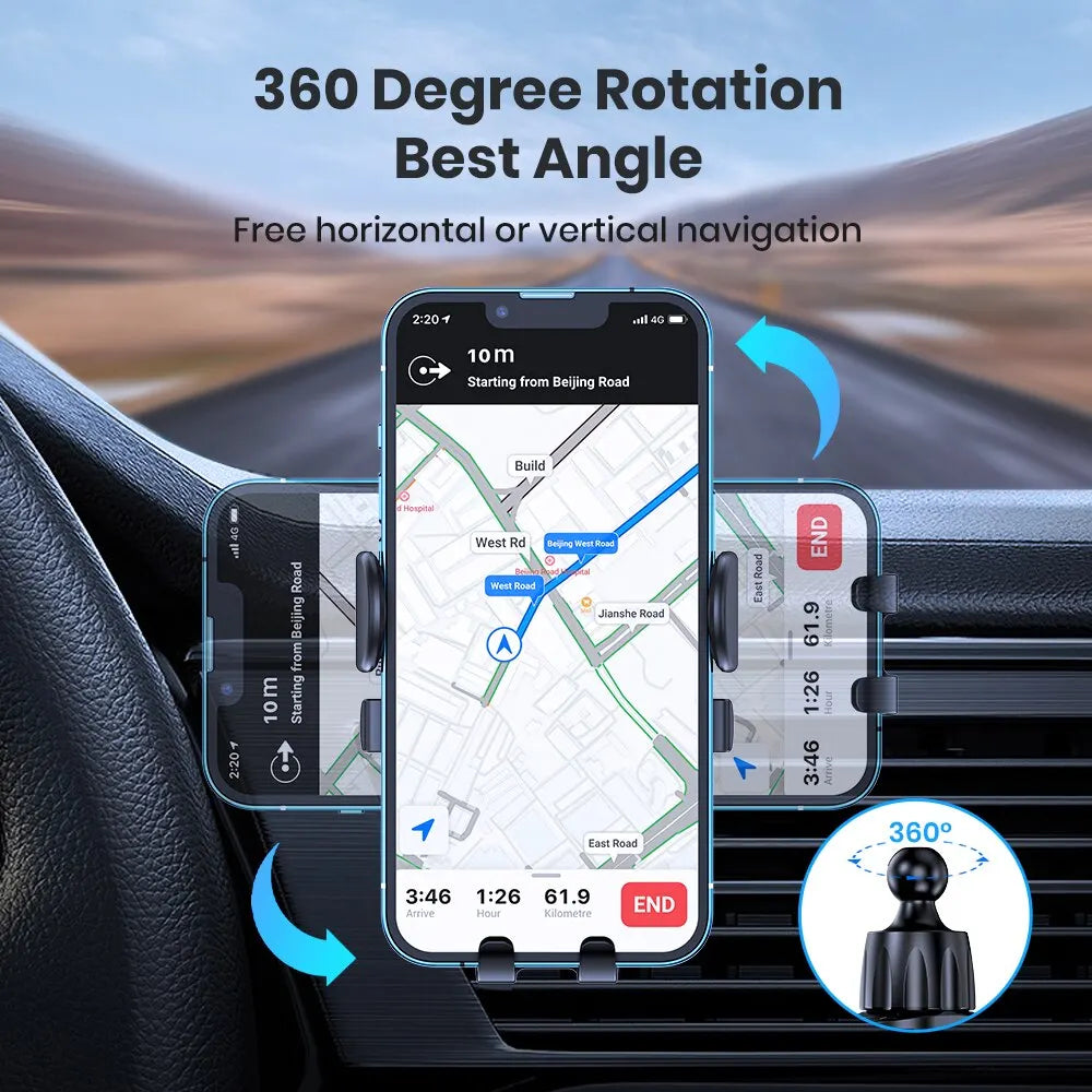 TOPK Car Phone Holder Auto Locking Air Vent Hook Clip Mount iPhone Samsung