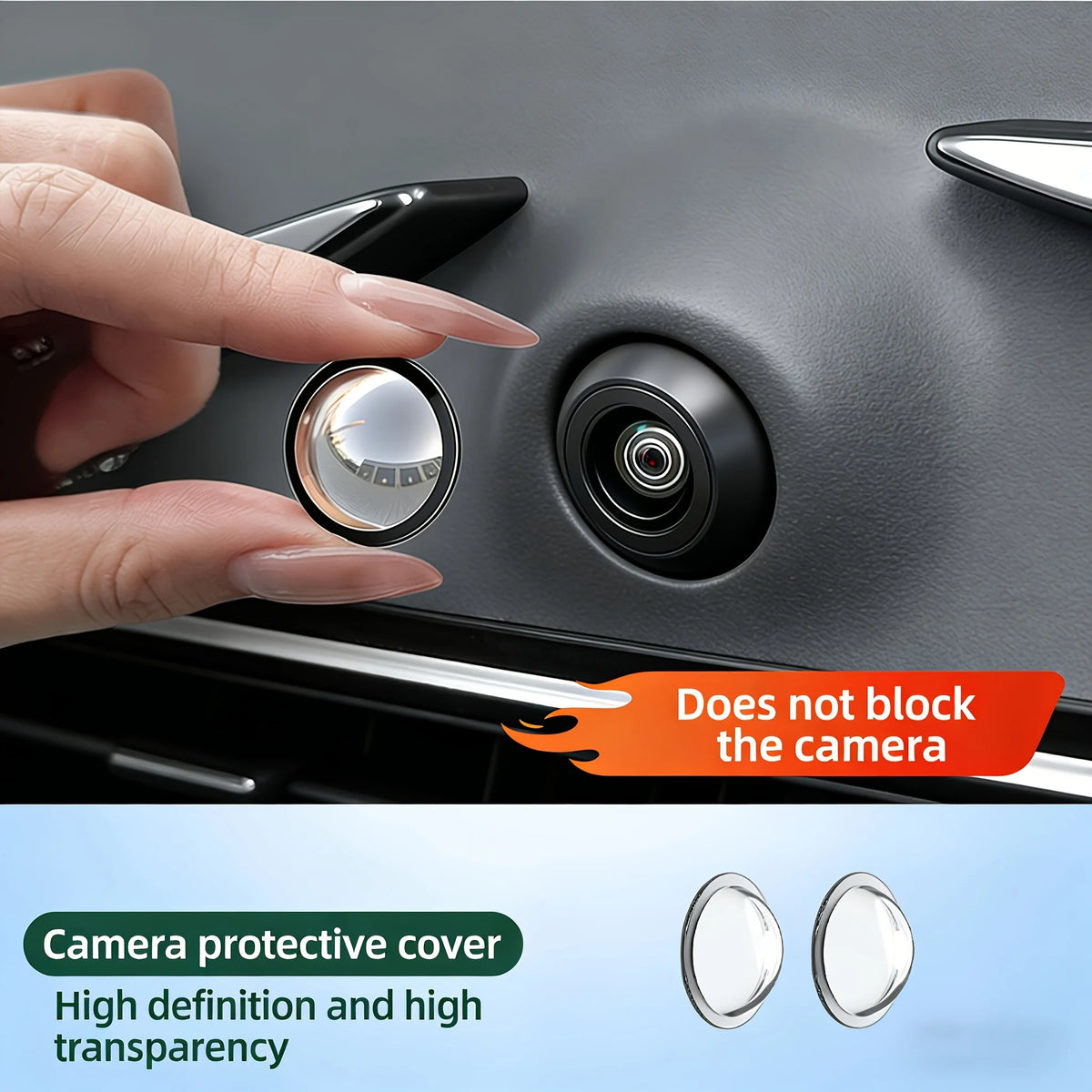 2Pcs Car Backup Camera Lens Protector 360° Rear View Cover Anti Scratch Guard
