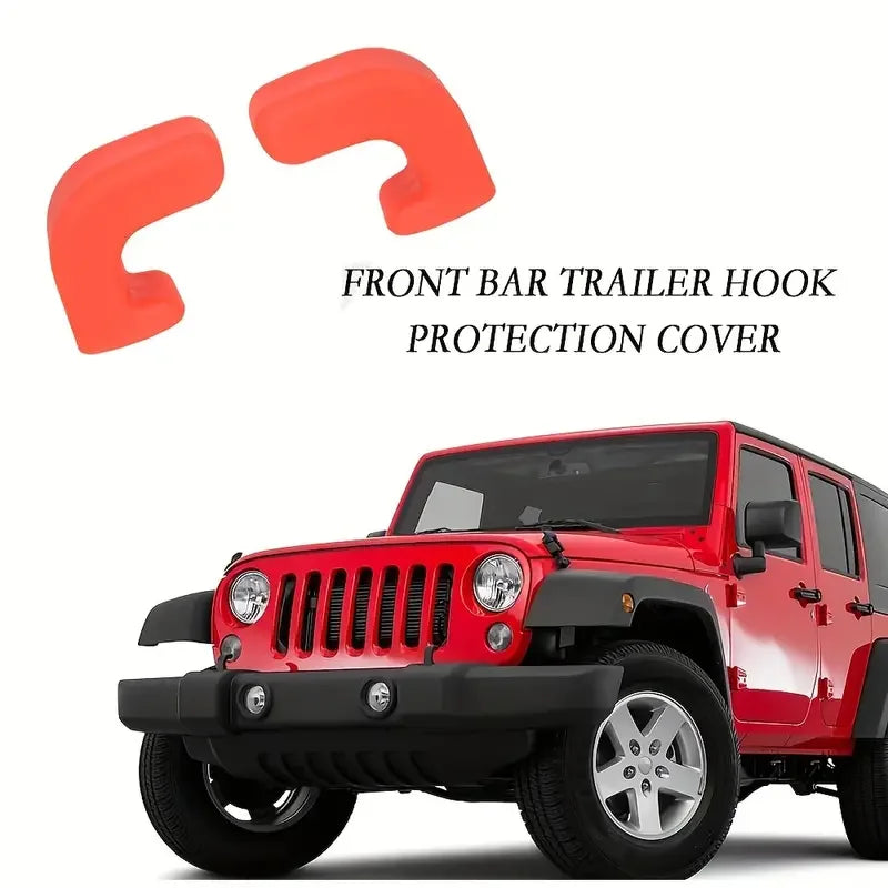 2PCS Bumper Tow Hook Covers for Jeep Wrangler JK JL & Gladiator JT 2007–2022