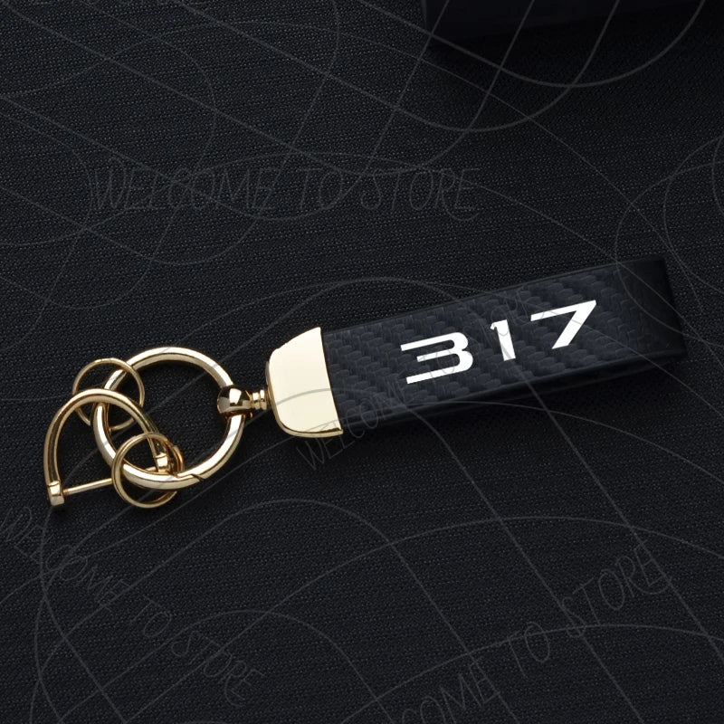 307 317 325 340 Keychain PU Leather Carbon Fiber Zinc Alloy Car Keyring