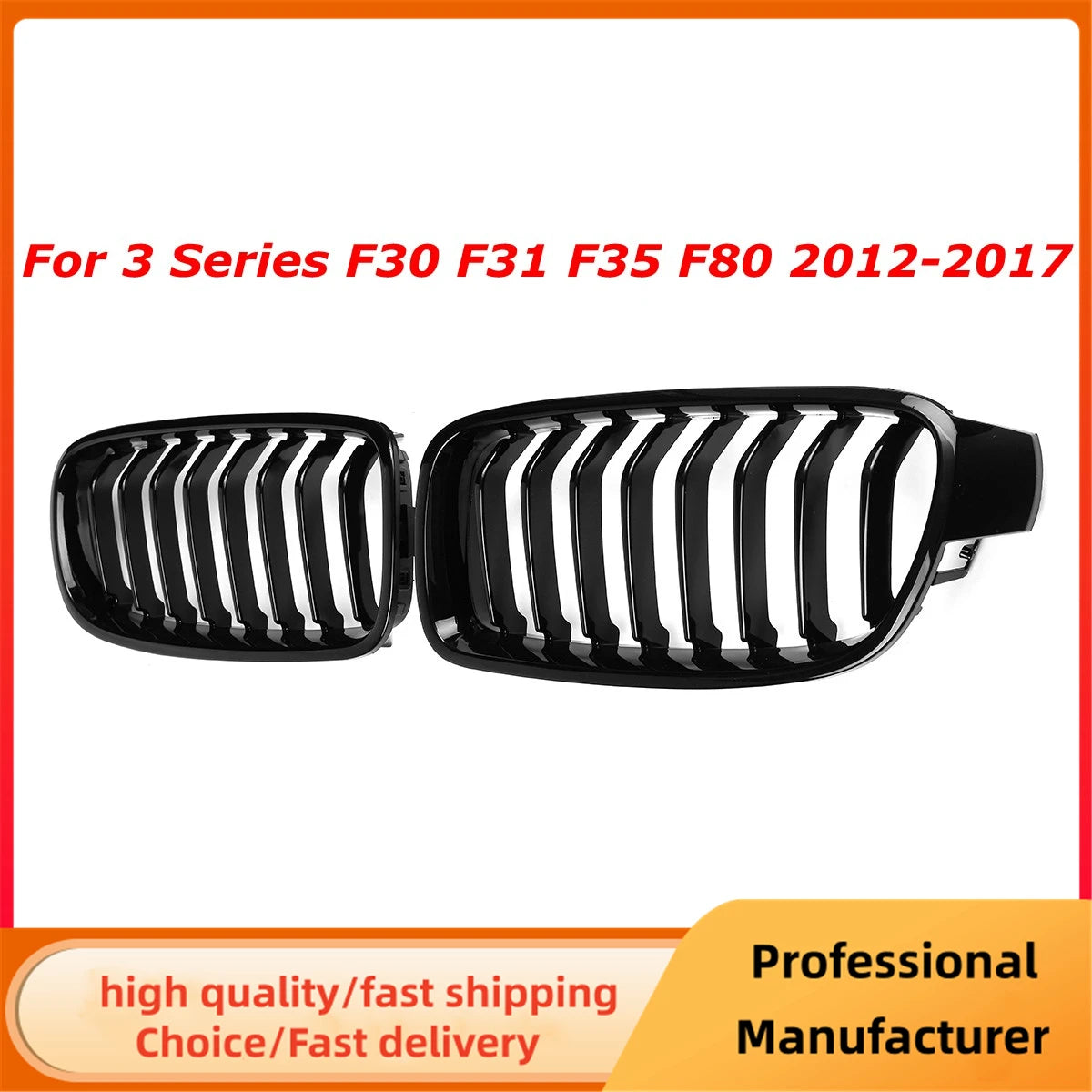 Gloss Black Front Kidney Racing Grille for BMW 3 Series F30 F31 F35 2012–2018