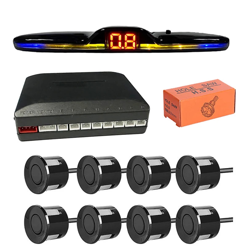 Car Parking Sensor Kit 4/6/8 Radar Sensors LED Display Reverse Backup System