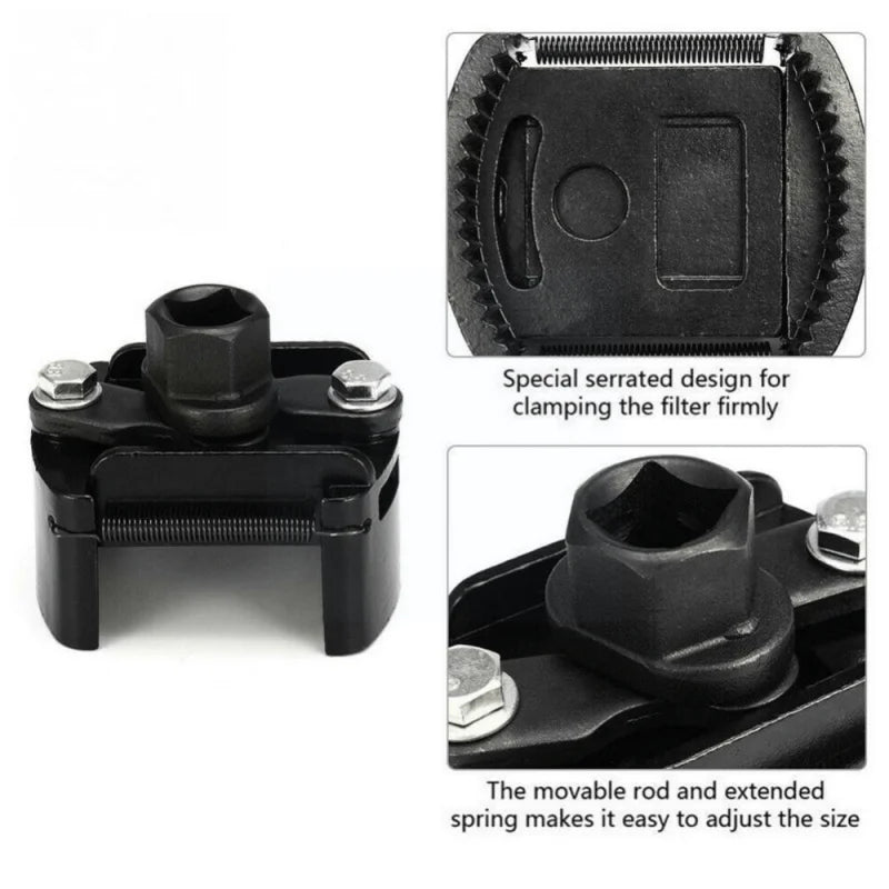 Universal 60-80mm 2 Jaw Oil Filter Wrench Adjustable Remover Tool