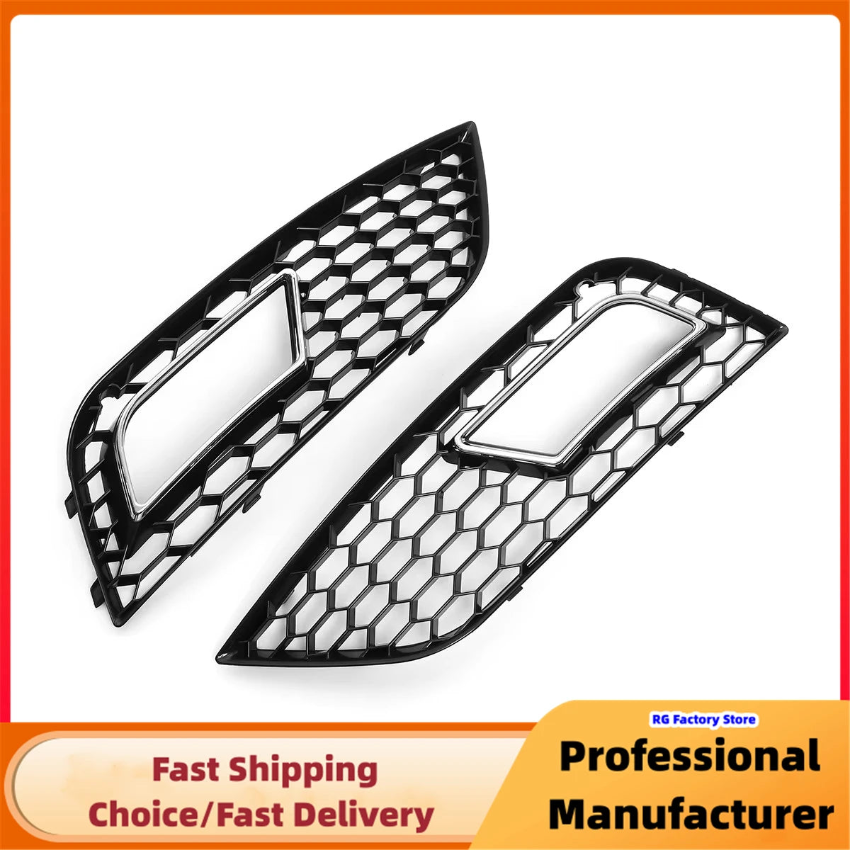 RS4 Style Honeycomb Front Fog Light Grille for Audi A4 B8.5 2013–2016