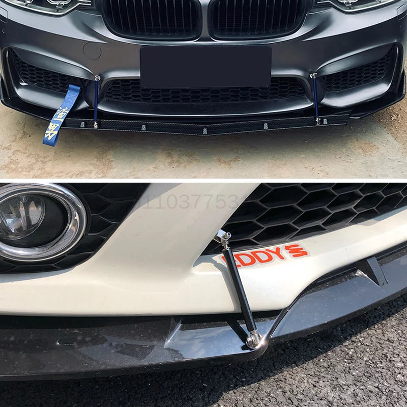 Universal Adjustable Bumper Lip Splitter Support Rods 100 150 200mm Car Kit