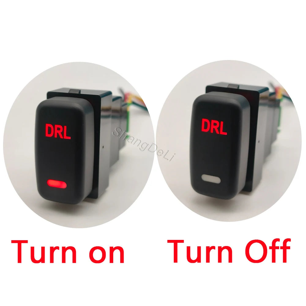 Red LED Fog Light DRL Power Switch Button for Mitsubishi Pajero Lancer
