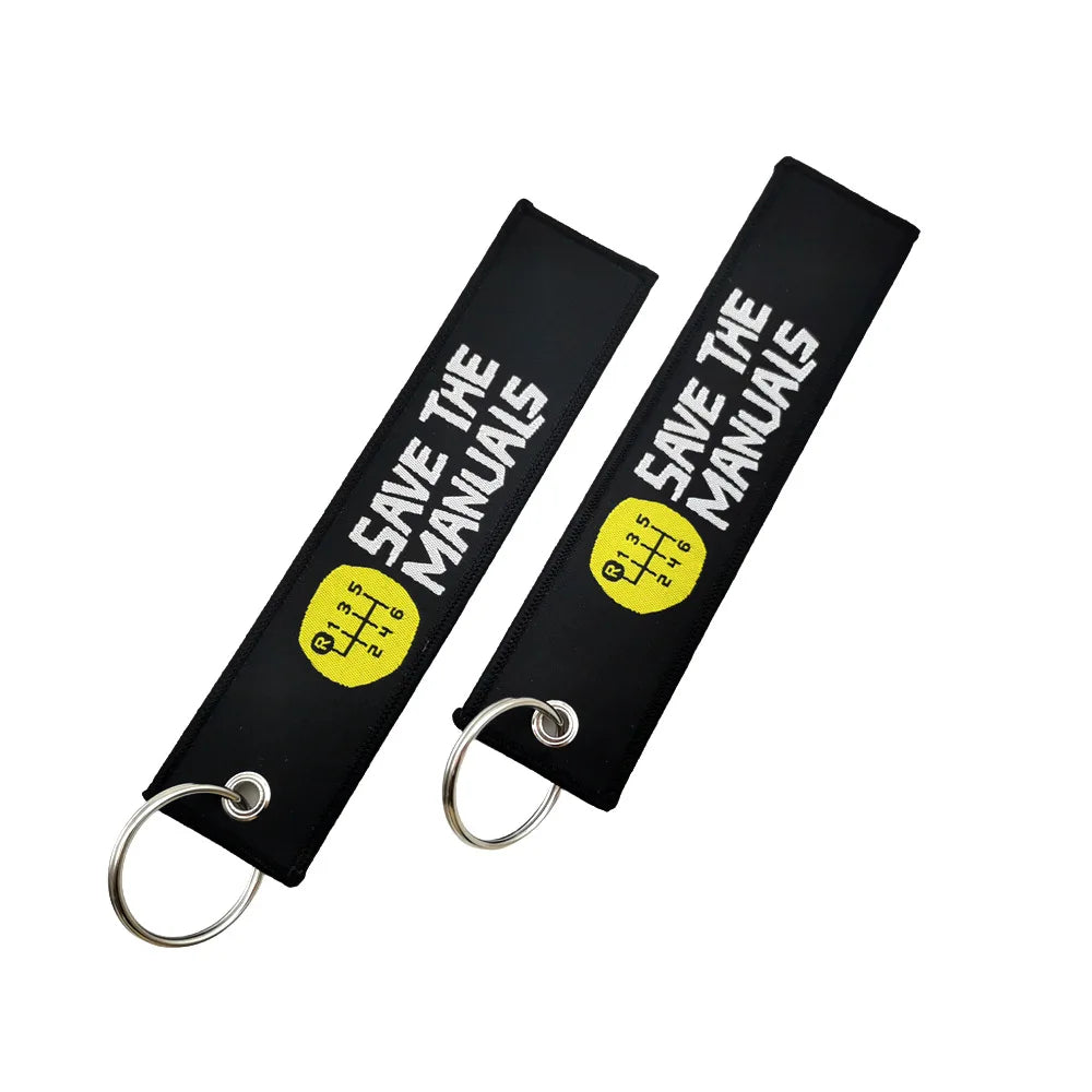 JDM Culture Embroidered Keychain Tag Pendant Car Motorcycle Key Ring Holder