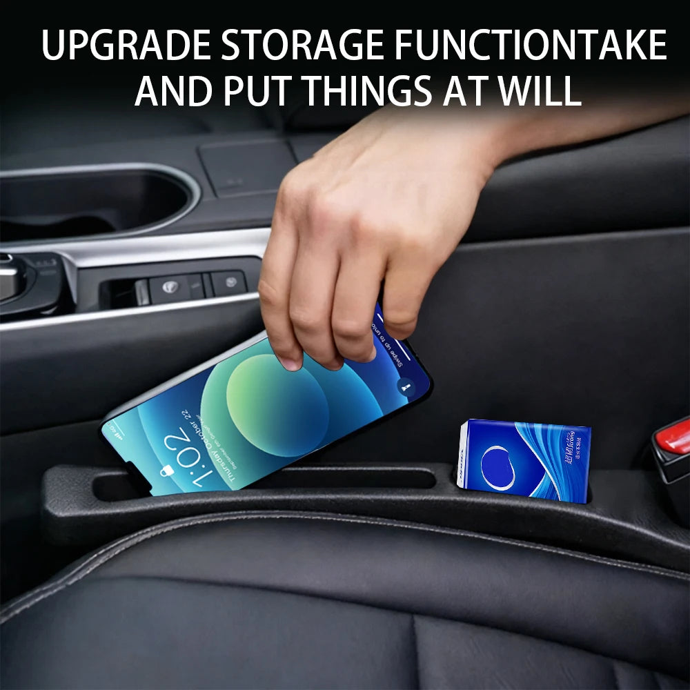 2Pcs Car Seat Gap Filler Organizer Universal Auto Seat Side Storage Accessory