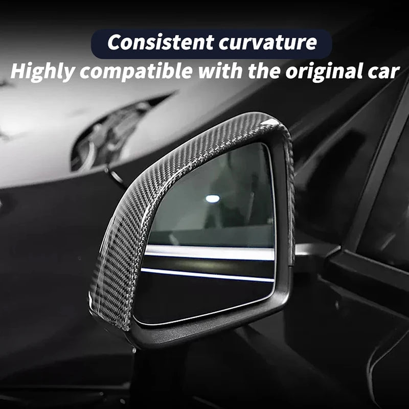Real Dry Carbon Fiber Mirror Covers Matte Pair for Tesla Model 3 Y Highland