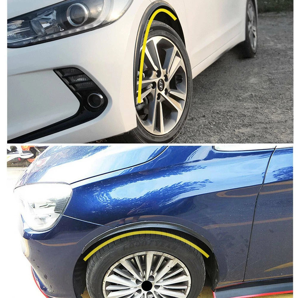 Universal Carbon Fiber Pattern Wheel Arch Fender Flare Protector 73cm