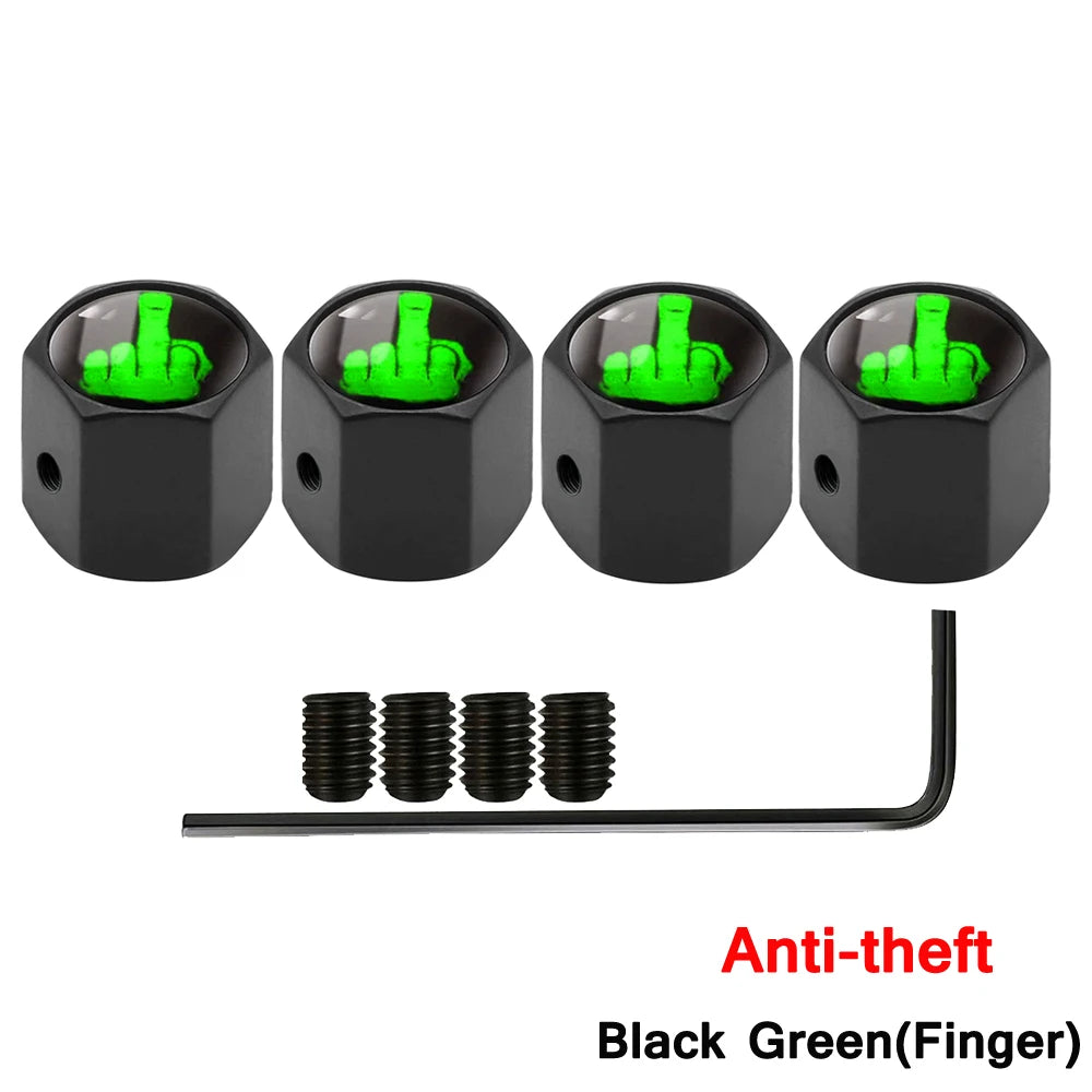 Skull Anti-Theft Tire Valve Stem Caps Locking Dustproof Valve Caps for Cars