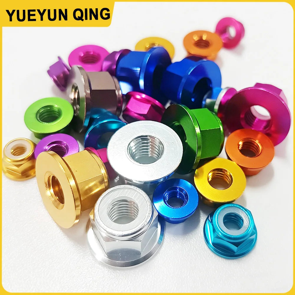 Aluminum Alloy Flange Nylon Lock Nuts M2-M8 Anodized RC FPV Drone Fasteners