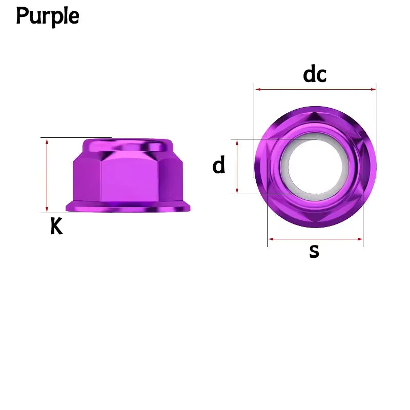 Aluminum Alloy Flange Nylon Lock Nuts M2-M8 Anodized RC FPV Drone Fasteners