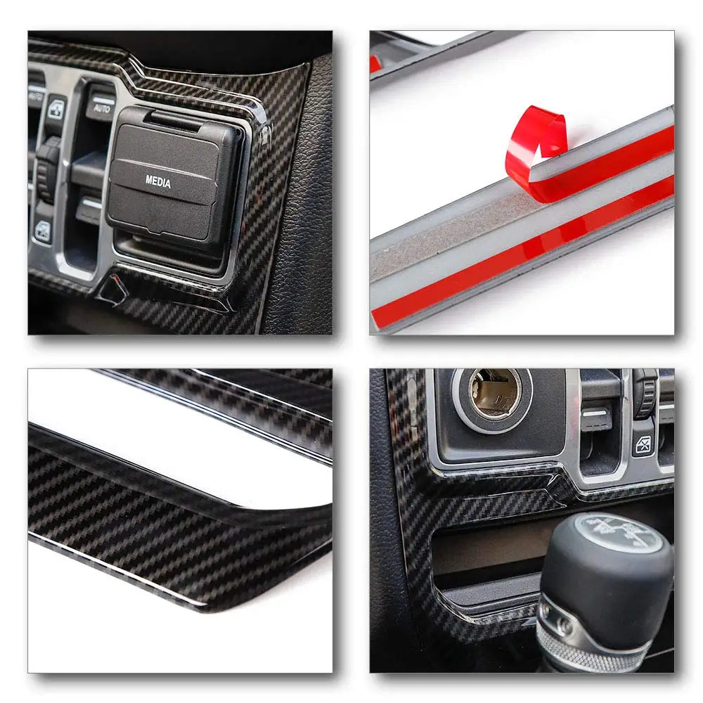 Carbon Fiber Style Window Switch Control Panel Trim for Jeep Wrangler 2018–2021