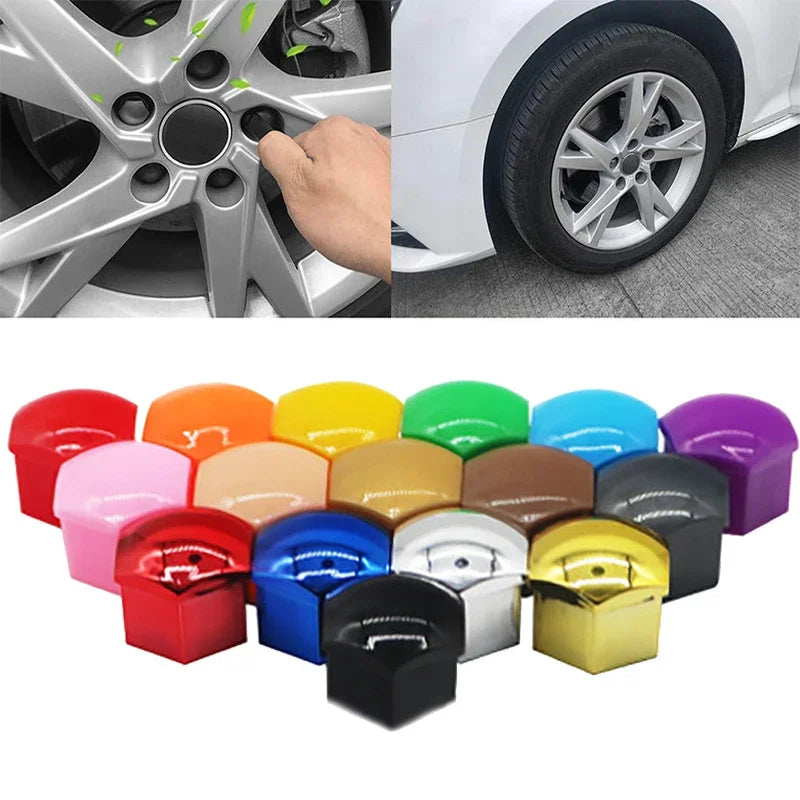20Pcs Car Wheel Nut Caps 17mm 19mm 21mm Black Plastic Bolt Covers