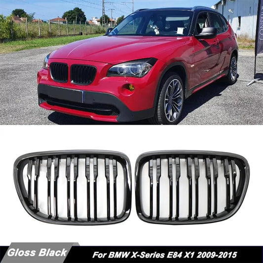 Gloss Black Double Slat Kidney Grille for BMW X1 E84 18i 20i 25i 28i 2009–2015