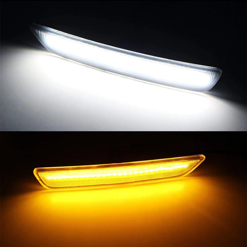 2PCS White Red Amber LED Front Rear Side Indicator for Ford Mustang 2010-2014