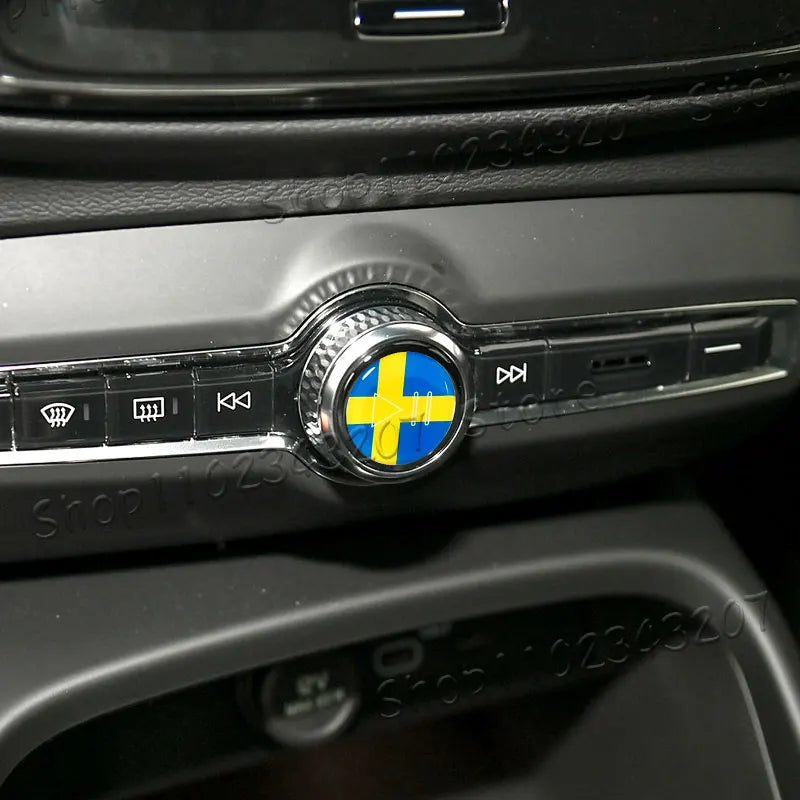 Swedish Flag Interior Emblem Sticker Control Panel for Volvo XC40 XC60 XC90 V40