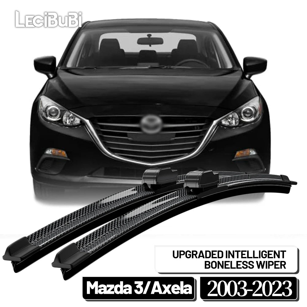 2PCS Carbon Fibre Front Windshield Wiper Blades for Mazda 3 Axela 2003–2023