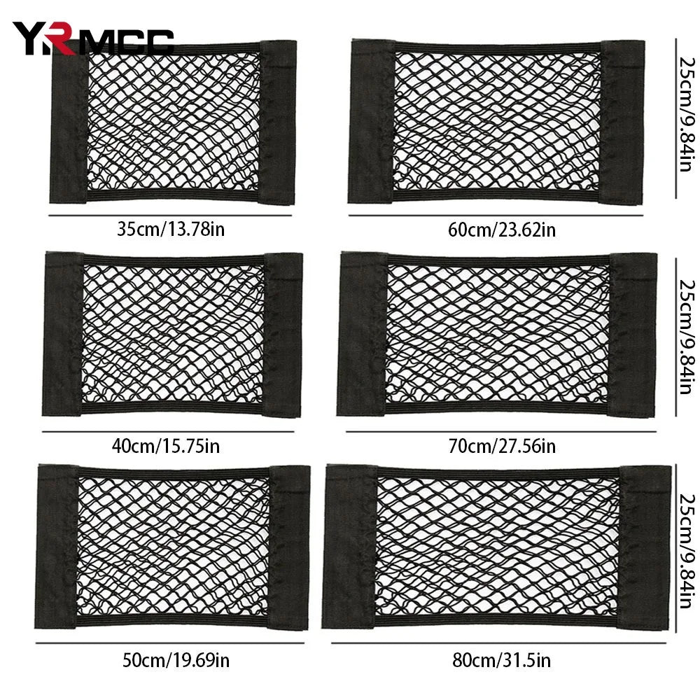 Universal Car Trunk Storage Bag Organizer Mesh Net Seat Back Pocket Elastic