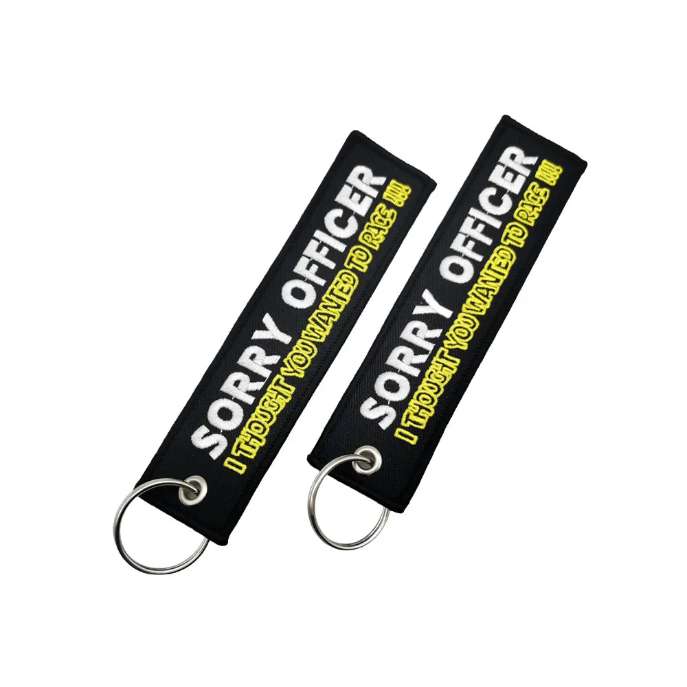 JDM Culture Embroidered Keychain Tag Pendant Car Motorcycle Key Ring Holder