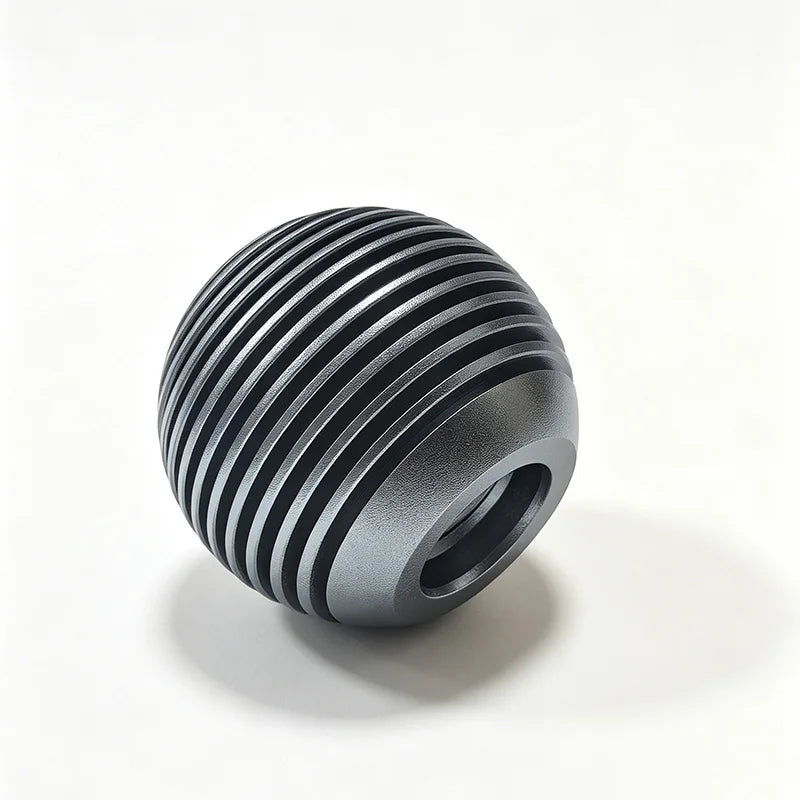Aluminum Alloy Gear Shift Knob Ribbed Spherical Manual Shifter 3 Adapters