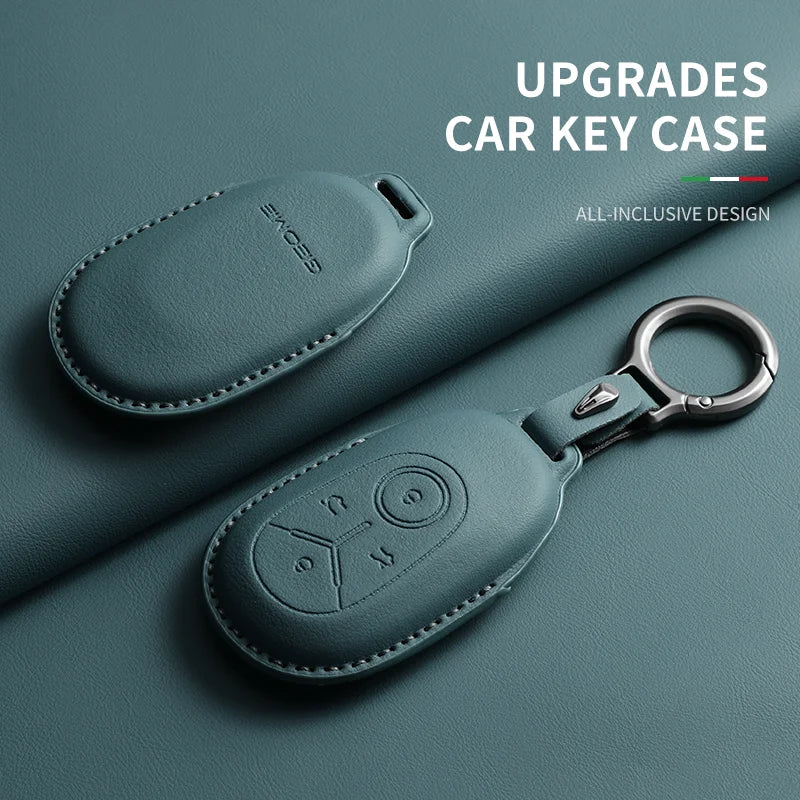 Original Color Leather Smart Key Case Cover for Geely Starray Geome Emgrand