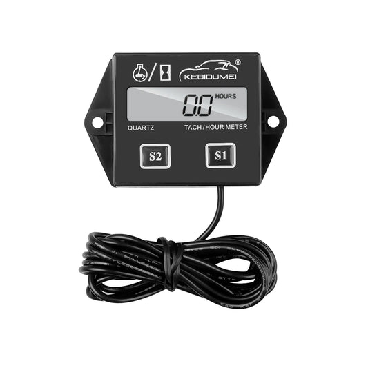 Digital Engine Tachometer RPM Meter Hour Gauge LCD Display for Boat Motorcycle