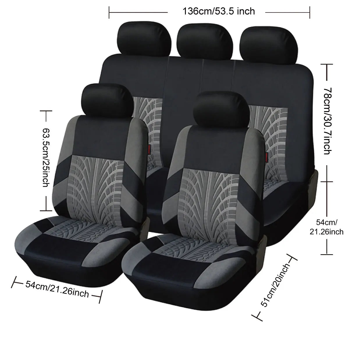 Universal Car Seat Cover Set Breathable Full Surround Seat Cushion Covers for 5-Seat
