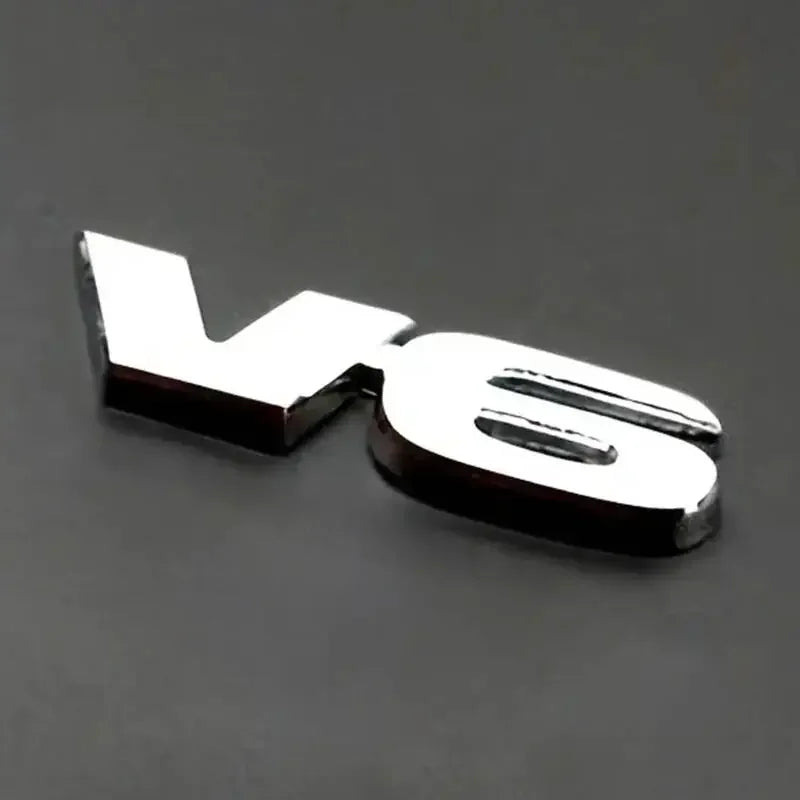 V6 3D Matte Black Emblem Badge Sticker Car Trunk Rear Side SUV Truck