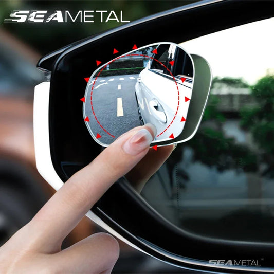 SEAMETAL 2PCS HD 360° Adjustable Blind Spot Mirror Frameless Wide-Angle