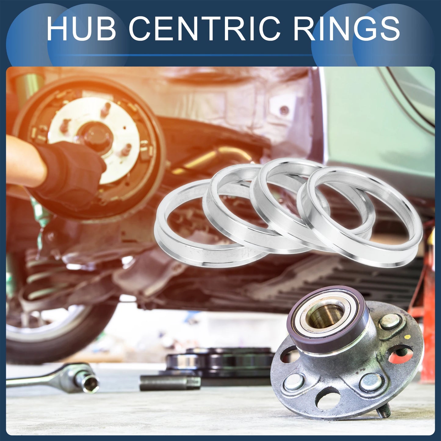 UXCELL 4Pcs Hub Centric Rings Wheel Centering Rings 56.1-64.1mm OD