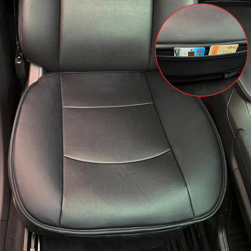Universal PU Leather Front Car Seat Cover Breathable Single Seat Protector Cushion
