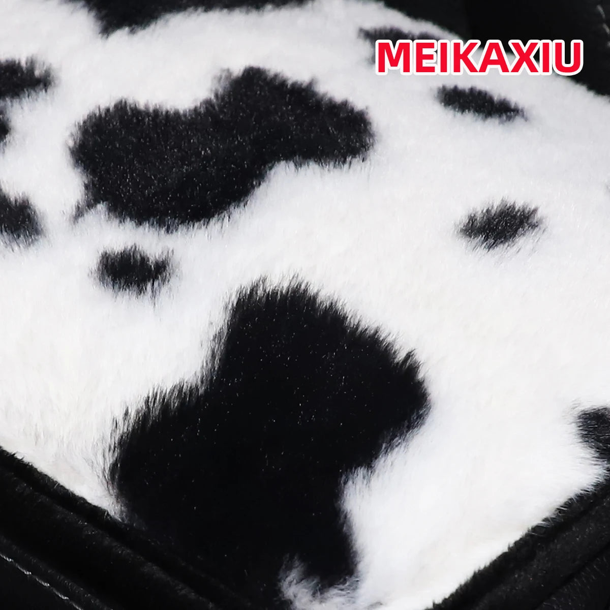 Winter Cow Print Plush Car Armrest Cushion Soft Center Console Cover Pad
