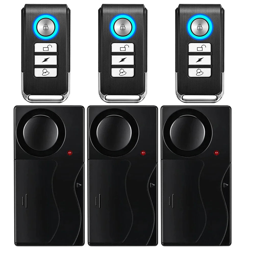 110dB Wireless Door Window Vibration Alarm Anti Theft Security Alarm Remote