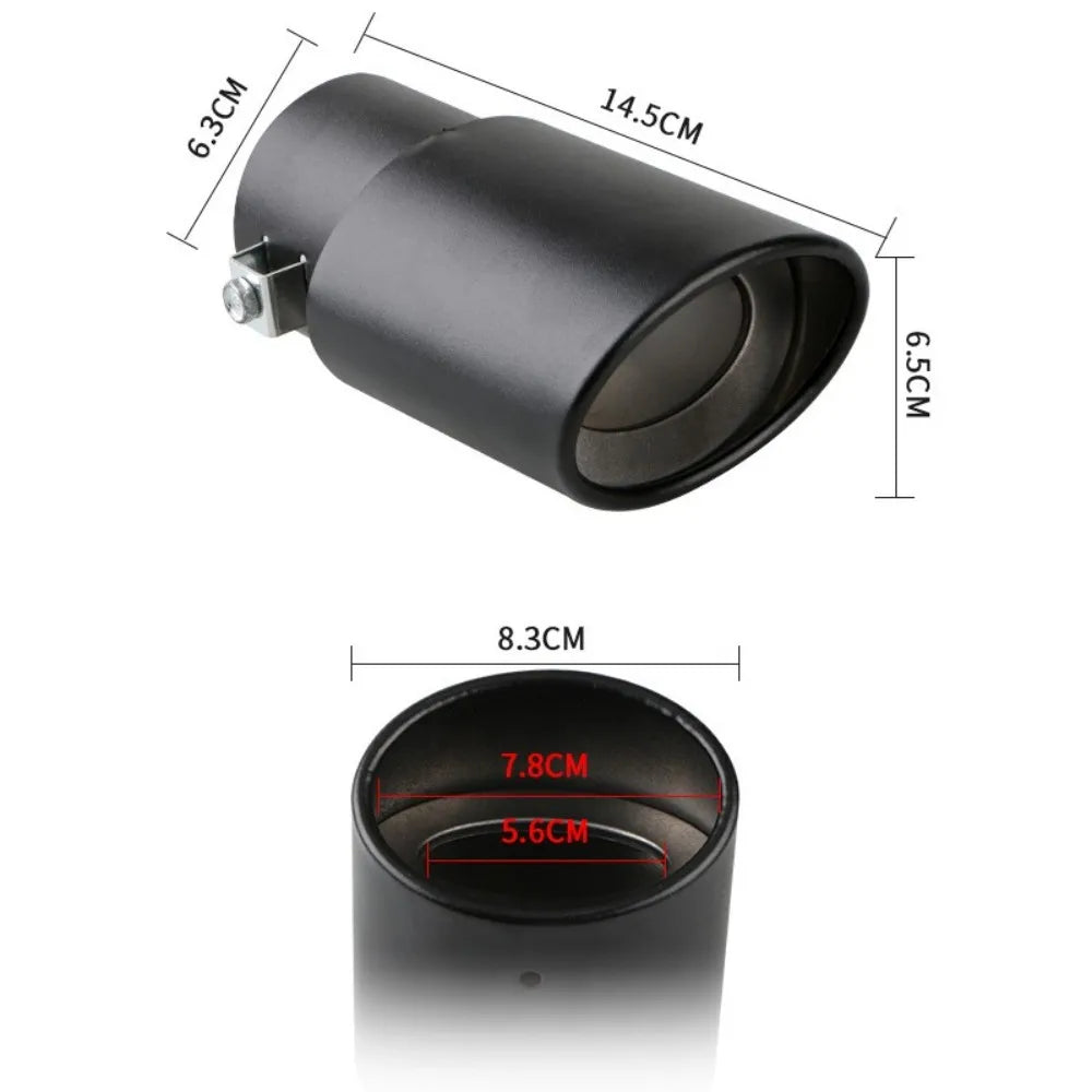 2.5" Stainless 63mm Inlet Steel Chrome Exhaust Muffler Tip Tail Pipe