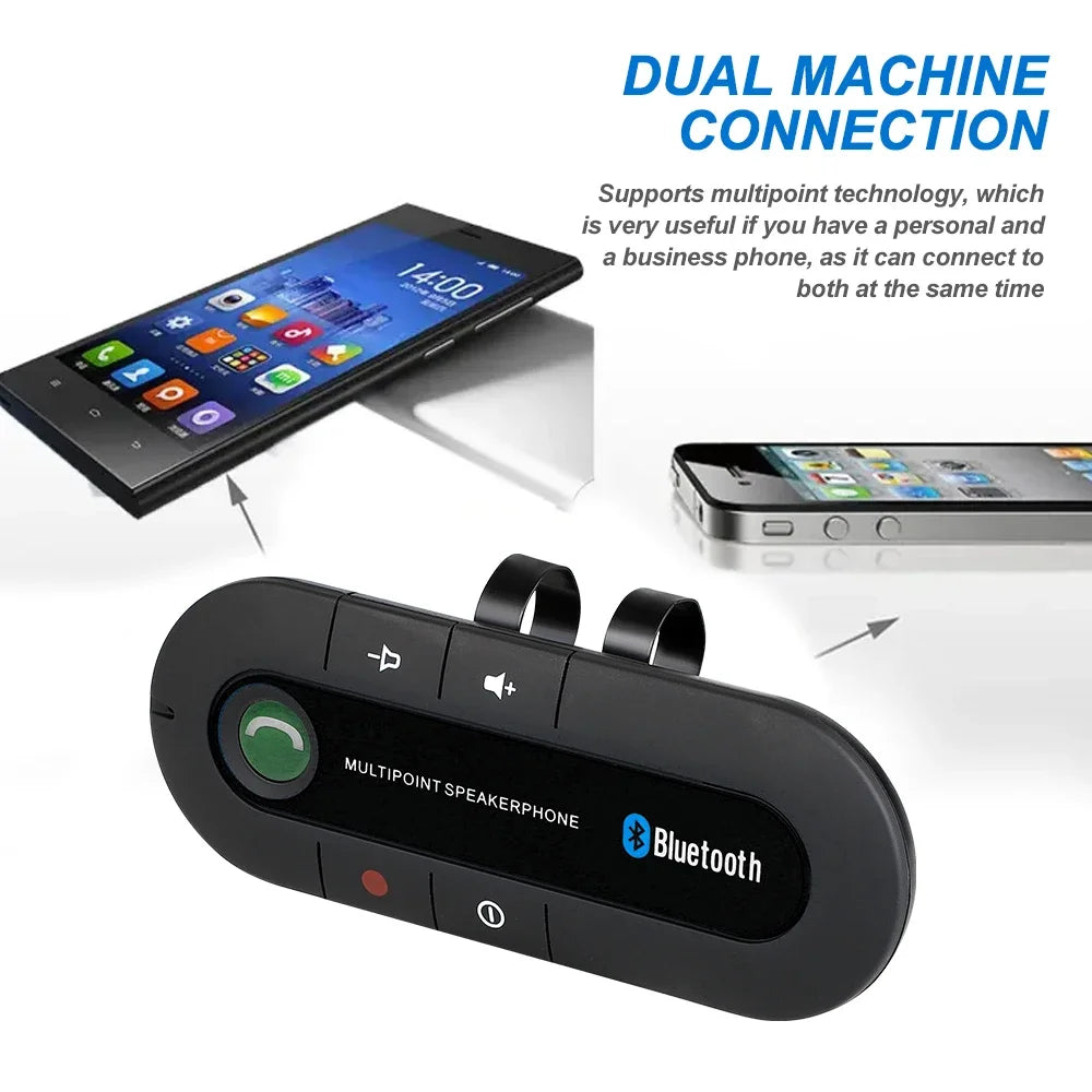 Bluetooth Car Kit Speakerphone Sun Visor Handsfree Wireless Audio Receiver