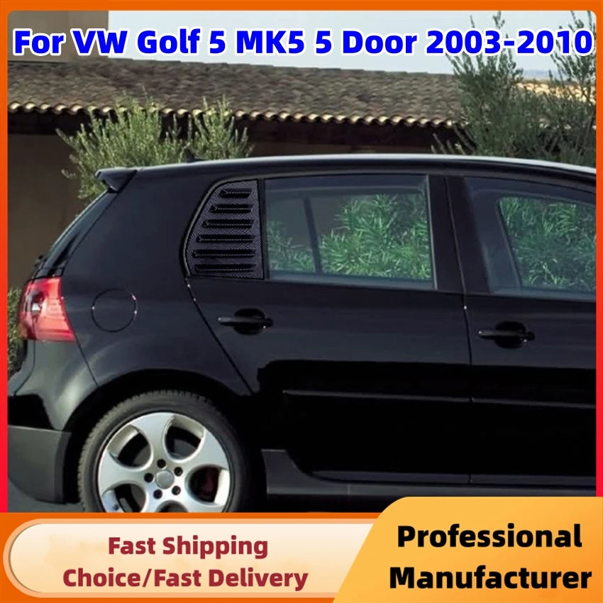 Rear Side Window Louver Trim Spoiler for VW Golf MK5 MK6 MK7 MK7.5 2003–2020