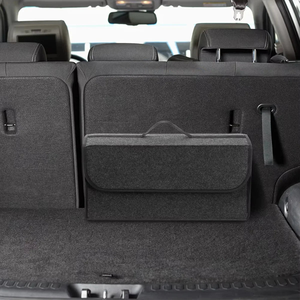 Dark Gray Car Felt Storage Box Organizer Trunk Cargo Bag Foldable
