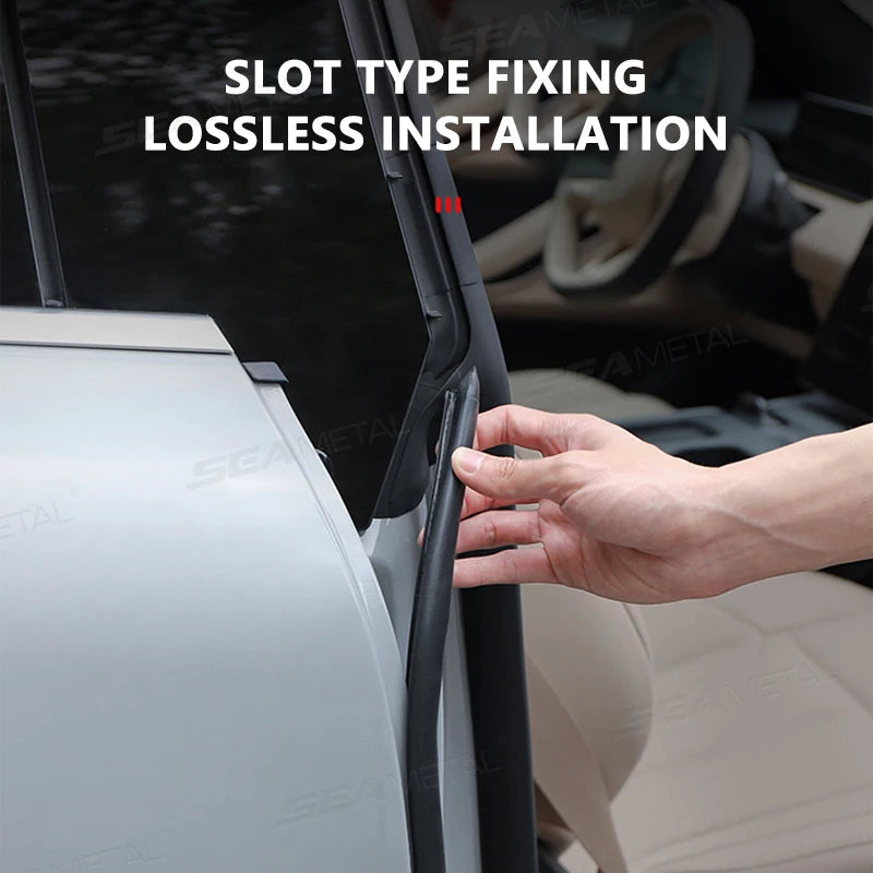 SEAMETAL Car Door Edge Guard Strip B Pillar Rubber Trim Scratch Protector