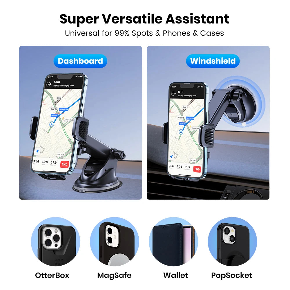 TOPK Universal Car Phone Holder 360° Air Vent Dashboard Suction Cup Mount
