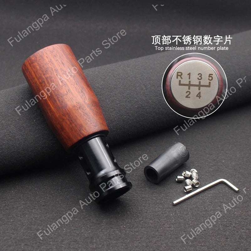 Wooden Gear Shift Knob Universal Manual Automatic 15mm Aperture 8/10/12mm