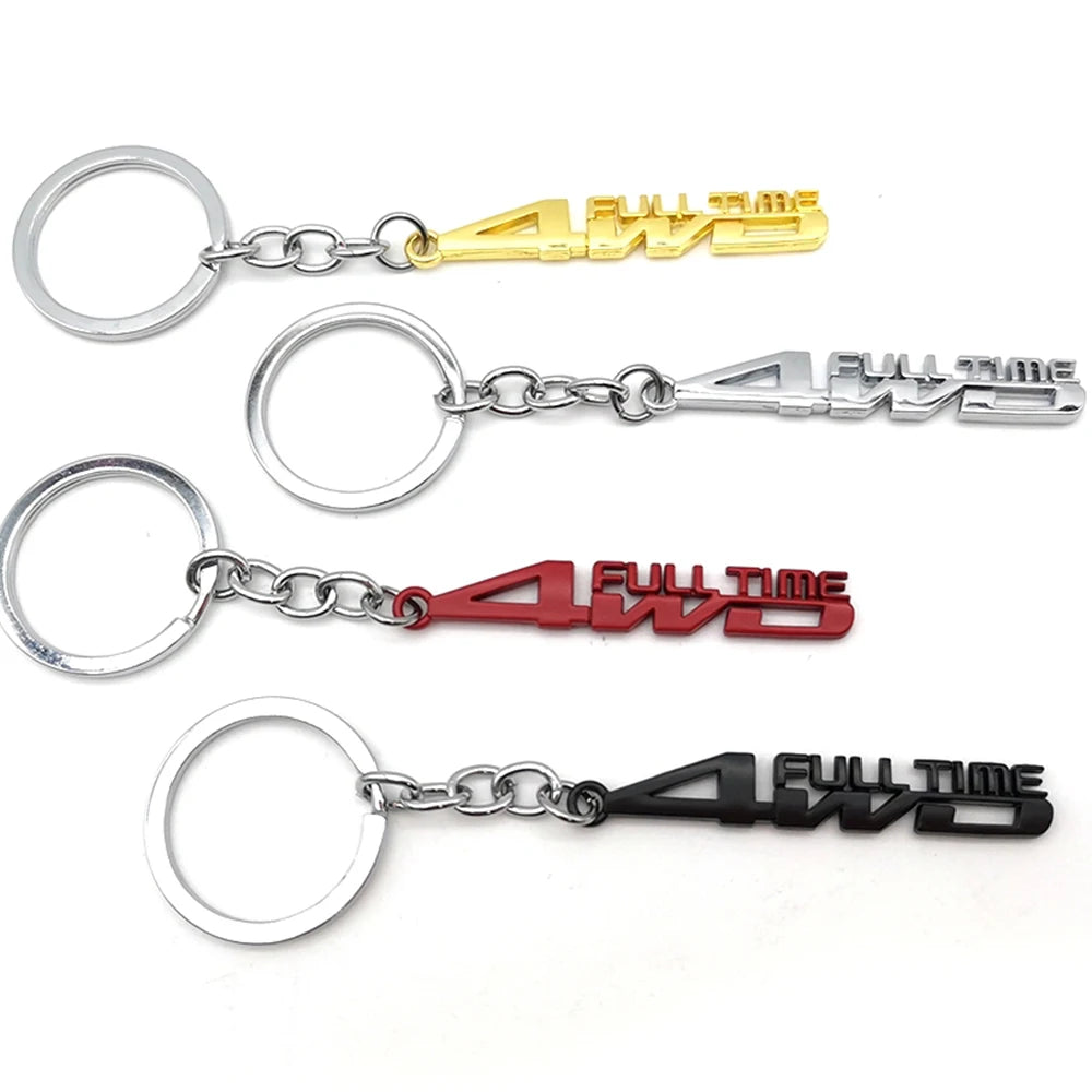 4WD Metal Car Logo Keychain Key Ring for Toyota Honda Jeep Kia Ford Hyundai Mini