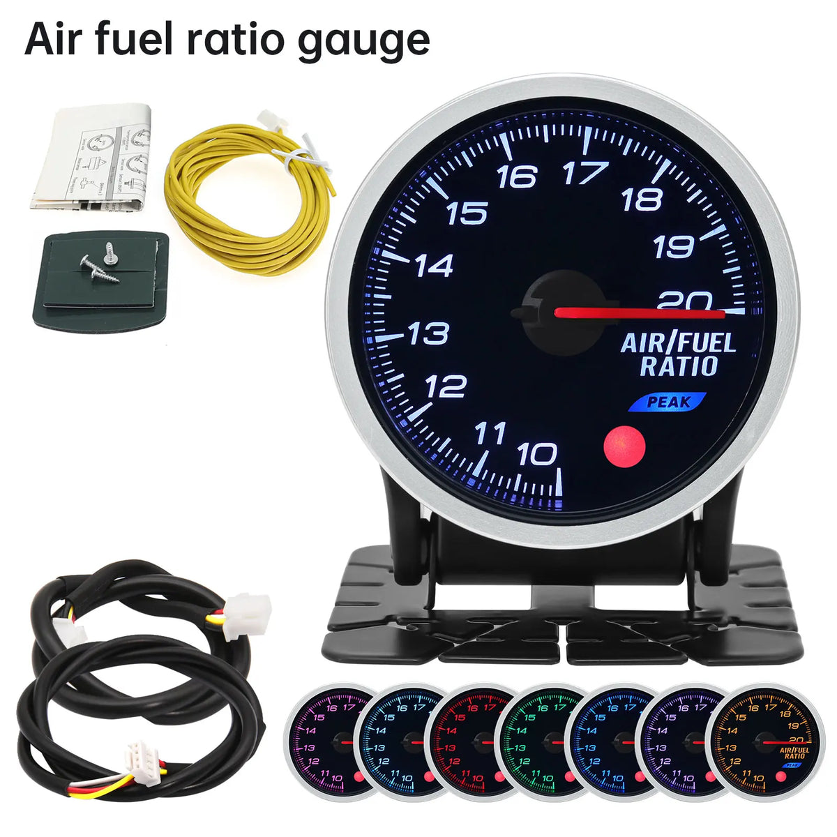 52mm 12V 8 Color Car Gauge Water Oil Temp Pressure EGT Boost Tachometer Meter