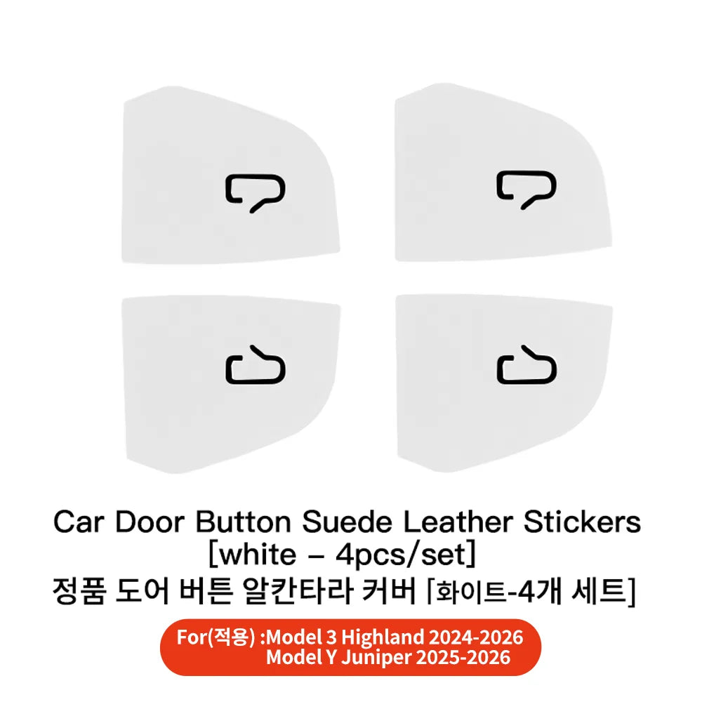 Suede Door Window Switch Button Trim Cover for Tesla Model 3 Highland 2025