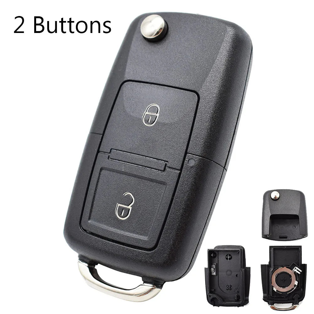 2/3-Button Flip Remote Key Fob Shell Case for VW Golf Mk6 Polo Bora Passat Tiguan
